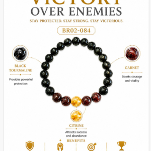 Premium Victory Over Enemies & Protection Crystal Healing Bracelet