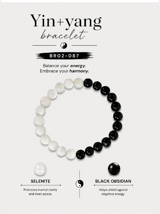 Premium Yin + Yang Energy Balance Crystal Healing Bracelet